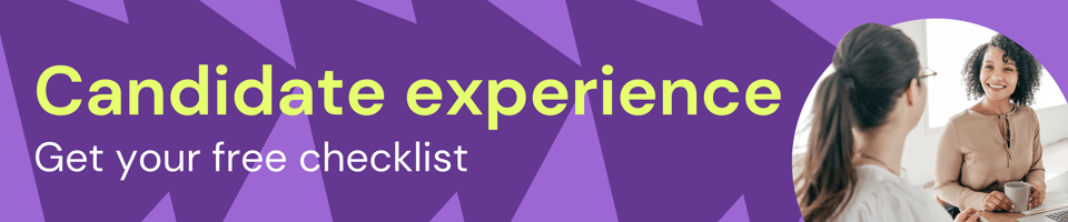 Banner with text: Candidate experience, get your free checklist