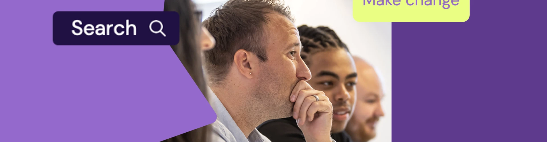 Office image on purple background